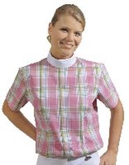 Competition blouse -Elastik-white/pink/stripped M